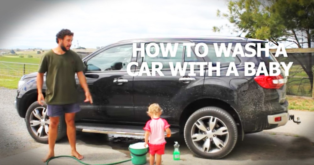 Dad's Instructions On Washing A Car With A Baby Is Hilarious