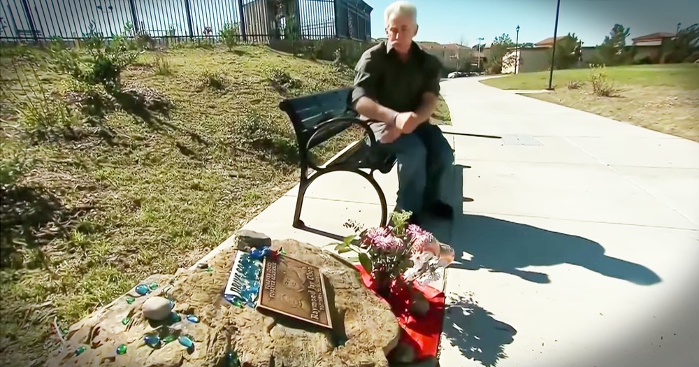 Grieving Father Secretly Tended To His Son's Memorial Until He Got A Hand From An Unlikely Place