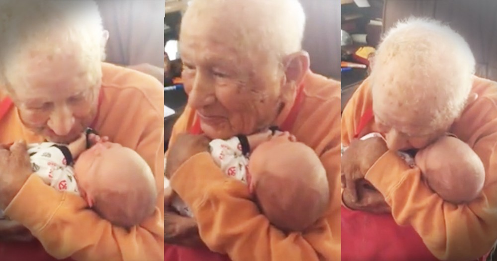 105-Year-Old Meeting His 5-Day-Old Great Grandson Will Bring The Tears