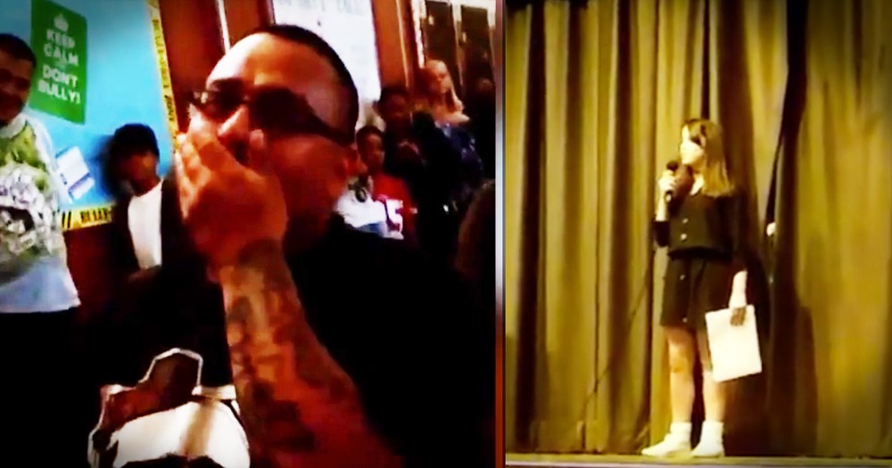 Girl's Talent Show Performance Is Going Great Until She Sees Her Step Dad And Can Barely Speak