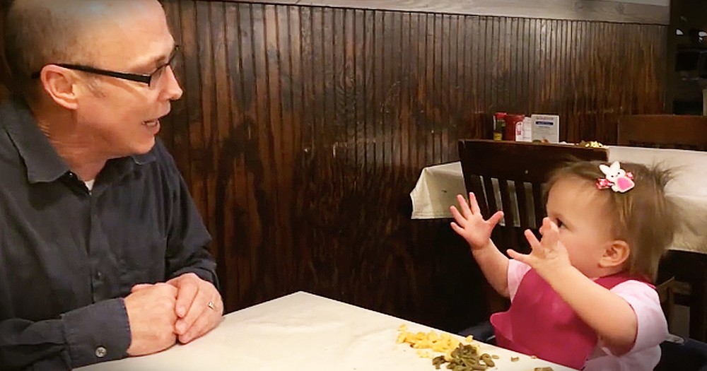 Babbling Baby Has Hilarious Argument At Dinner That No One Can Understand