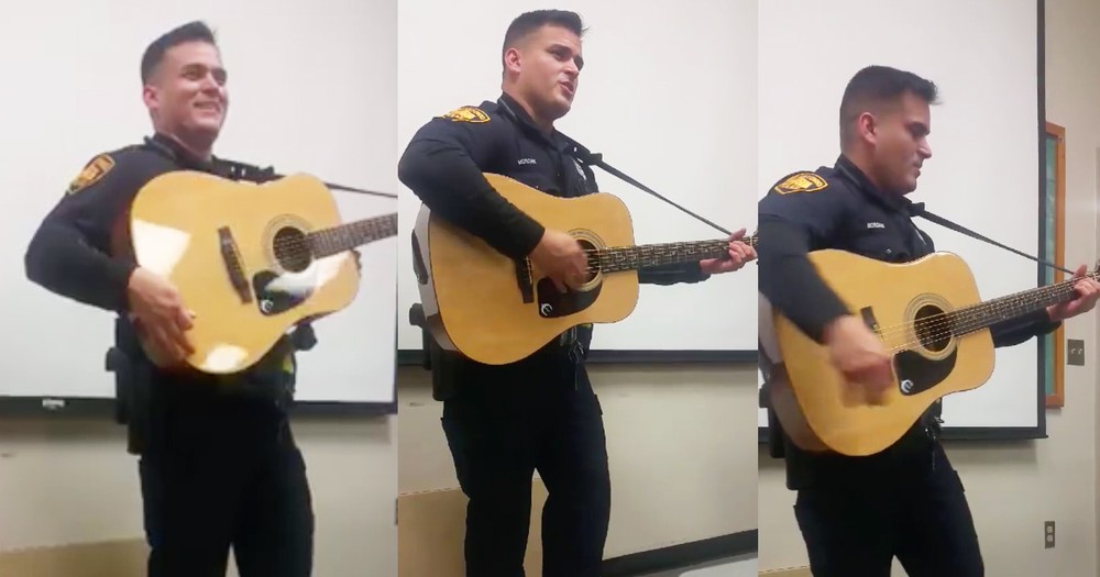 Police Officer With An Incredible Voice Sings 'Folsom Prison Blues'