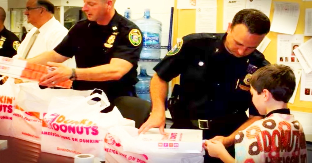 9-Year-Old Boy Travels The Country Giving Police Officers Donuts