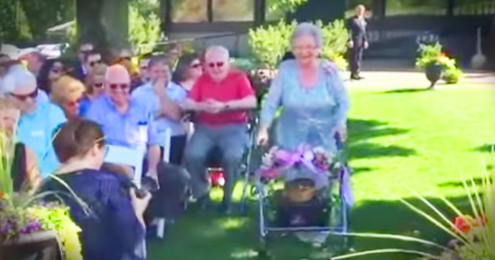 92-Year-Old Flower Girl Graces Down The Aisle
