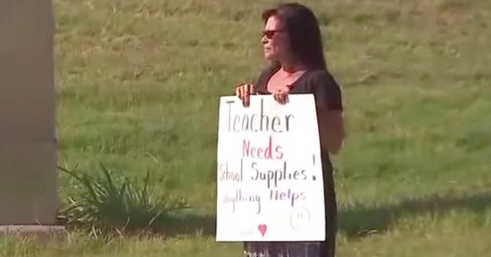 Panhandling Teacher Raising Money For Students Goes Viral