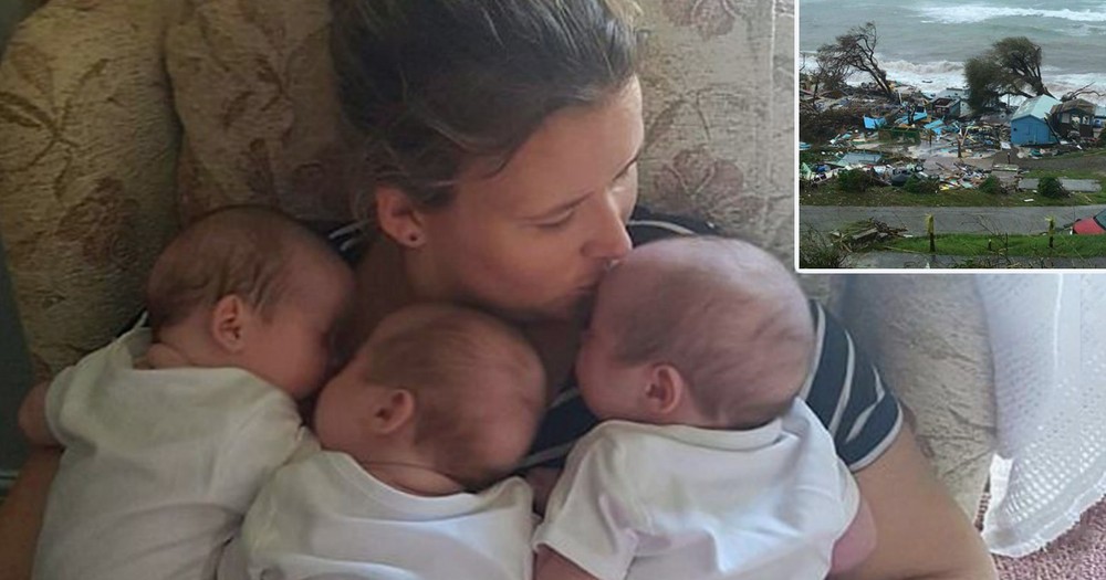 Couple Hides In Bathroom With Baby Triplets As Irma Rips House Apart