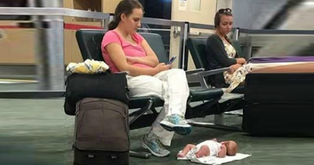 She Laid Her Baby On The Airport Floor, Then The Internet Lashed Out