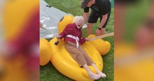 Senior Slip N Slide Brings Laughs For Residents At Nursing Home