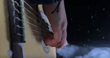 Guitar Performance Of 'The Sound Of Silence' In The Middle Of A Blizzard