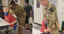 Soldier's Surprise Homecoming Overwhelms Little Brother Leaving Him With Joy-Filled Tears