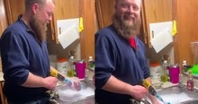 Dad With Triplets Uses Power Tool Hack To Wash Bottles & Next Thing He Knows He's Gone Viral
