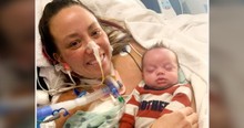 Mom On Life Support Makes Miraculous Recovery And Finally Gets To Hold Newborn Son