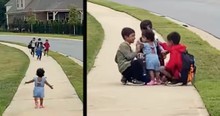 3 Brothers Coming Home from School Get the Sweetest Greeting from Baby Sister Every Day