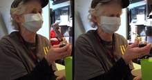 Grandma Working At McDonald's Is Speechless As Secret Santa Hands Over A Set Of Keys