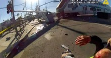 LAPD Officers Pull Pilot from Plane on Train Tracks Just in Time and Cameras Caught it All