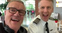 Mark Lowry Sings 'Just a Closer Walk with Thee' with Pilot in Airport
