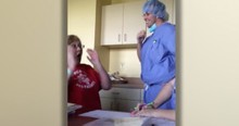 Marine Dressed As Doctor Surprises His Mother After 2 Years Apart