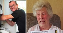 Hero Plumber Hands 91-Year-Old $0 Bill And She's Only 1 Of Thousands He's Blessed