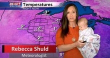 Meteorologist Mom Goes Viral When Reporting the Weather Forecast with 13-Week-Old Baby