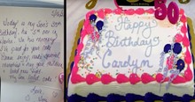 Note From Stranger Who Paid For Their Birthday Cake Leaves Woman And Her Husband In Tears