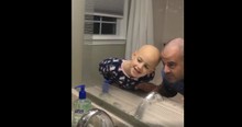 Dad Shaves His Head For His Daughter And The Look On Her Face Was Priceless