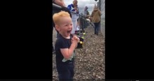 Toddler Was So Excited About Watching Motorcycles Race For The First Time
