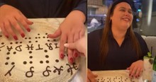 Restaurant Writes 'Happy Birthday' in Braille for Blind Woman and It Leaves Her in Tears