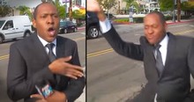 News Reporter Dances During Commercial Break