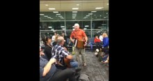Passengers Waiting On Their Flight Have A Blast With An Accordion Get Down
