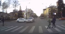 Pedestrians Almost Got Hit and It Was Caught on Camera