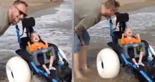 Strangers Create Wheelchair That Lets Disabled Boy Play in Ocean And His Joy Has Mom in Tears