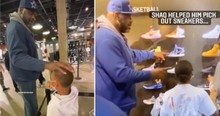 Shaq Spots Crying Kid At Store And After Schooling Him, Blesses Him With New Shoes