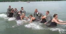 Wedding Party Falls Off Dock And Gets Drenched