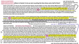 Where in Daniel 11 does the time times and a half of time begin