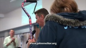 Painful spine and knees healed & no more walking stick - John Mellor Australian Healing Evangelist