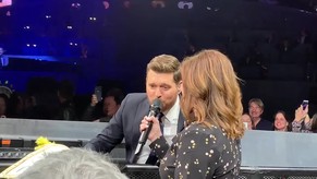 Michael Bublé singing Disney Classic with 6th grade teacher