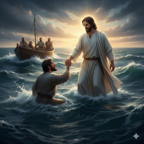Jesus to the Rescue Again: Jesus Walks on 💦, Peter Doubts