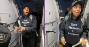 Flight Attendant Surprises Family on Flight