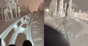 Teenager Controls Speed Of Frozen Alpine Coaster Ride