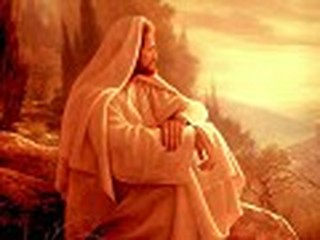 Jesus Sitting and Praying on a Hilltop