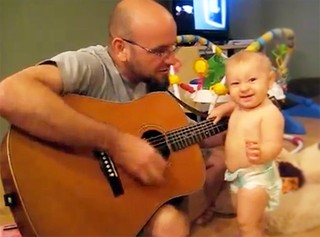 Awesome Baby Rocks Out Alongside Daddy - Soooo Sweet!