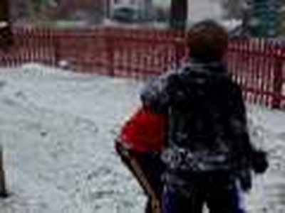 fighting in the snow