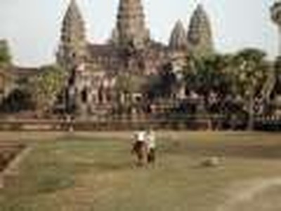 Kayla Horseback Riding at Angkor Wat