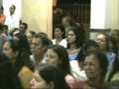 Youth singing  in a Church in Brazil.