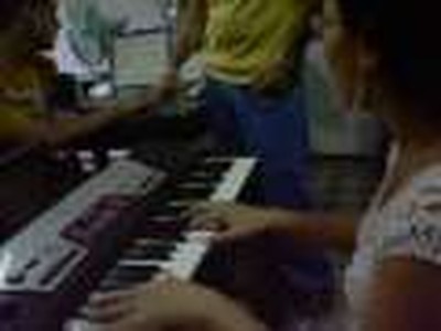 Young people adoring  God