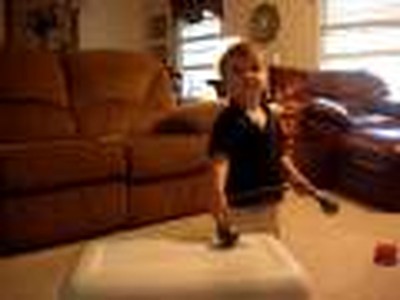 Caleb playing his drums