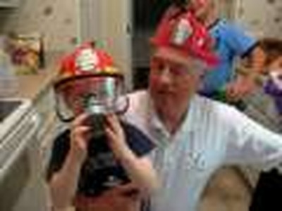 Jaden and Grandpa playing firemen