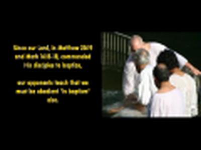 IS WATER BAPTISM FOR OUR OBEDIENCE TODAY?