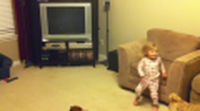 2 Year Old Girl Dances to Star Trek (TOS) Theme Song