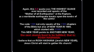 The Honshu Earthquake and the Rapture